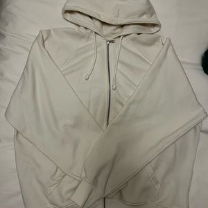 White oversized H&M womens zip up hoodies